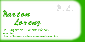 marton lorenz business card